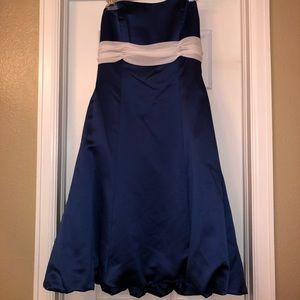Blue and white party dress